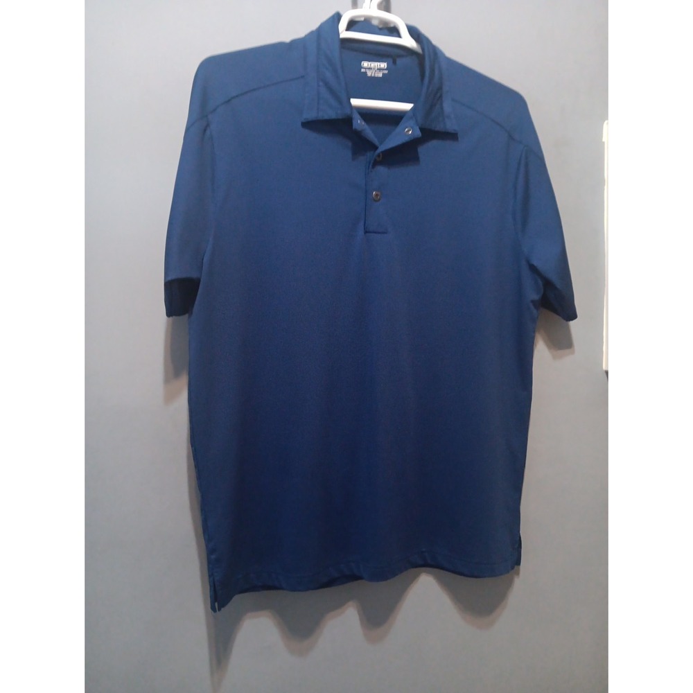 Ogio Mens Large Golf Polo Shirt Blue Short Sleeve 1/4 Snap Kroger Sponsor